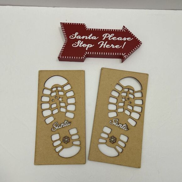 Santa Footprint‎ Stencils For The Christmas Hoiday - Traditions Children Feet - Picture 1 of 3